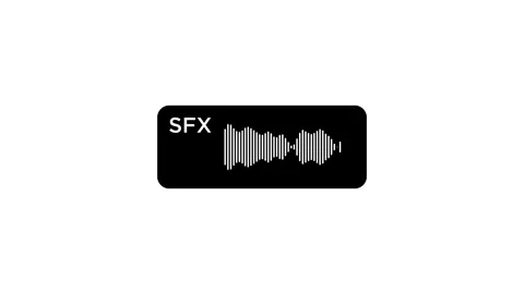SFX audio waveform sound effect animation isolated on white background Stock Footage 338349767