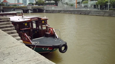 SG Bumboat idling Stock Footage 46950808