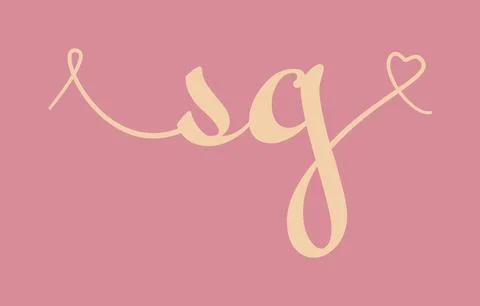 SG initial wedding monogram calligraphy vector illustration. Hand drawn let.. Stock Illustration