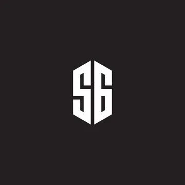 SG Logo monogram with hexagon shape style design template Illustrazione stock