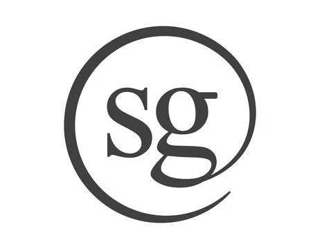 SG logo from two letter with circle shape email sign style. S and G round l.. Stock Illustration