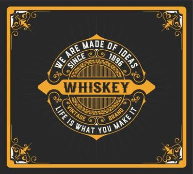 Sg0000Whiskey label with old frames. Vector layered Stock Illustration