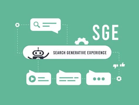 SGE - Search Generative Experience concept. Generative AI-powered search Stock Illustration