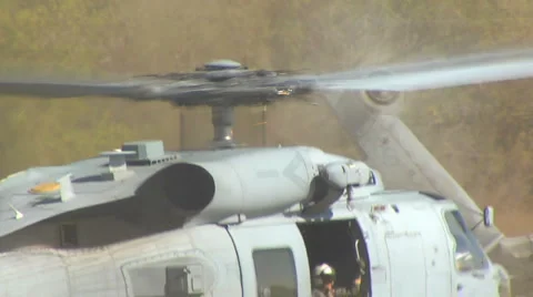 SH-60 Seahawk Navy Helicopter Take-Off 1 Stock Footage 2893733