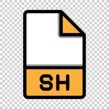 Sh file type format icon. extension document files icons symbol.  Stock Illustration