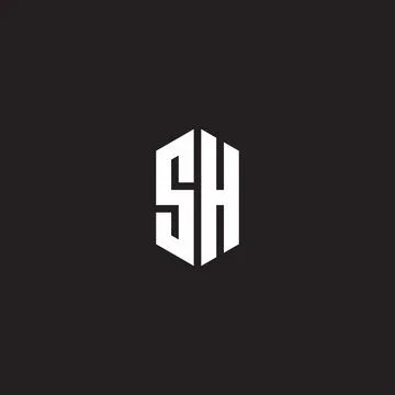 SH Logo monogram with hexagon shape style design template Stock Illustration