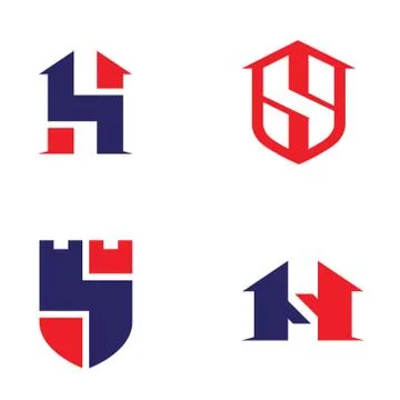 SH or S initial logos. letter based Safe House icons Ilustración de archivo