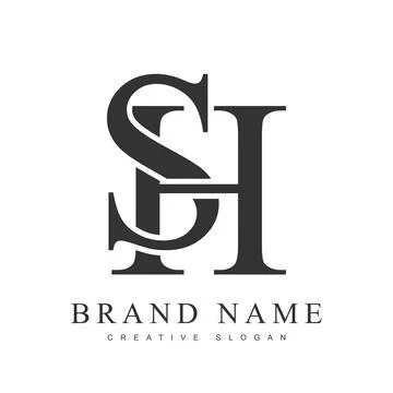 SH trendy logotype template. Initial letter s and h classic font style. Cre.. Stock Illustration
