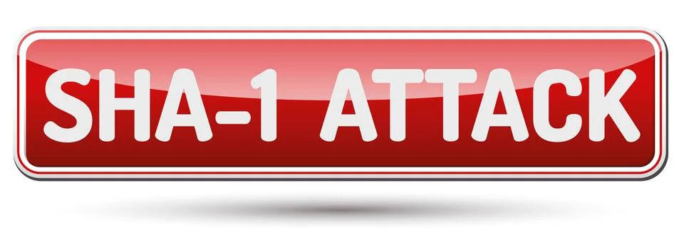 SHA-1 Shattered Collision Attack Stock Illustration