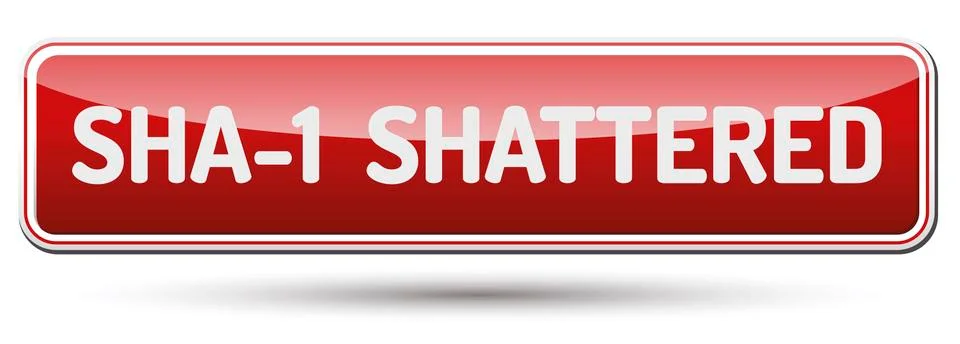 SHA-1 Shattered Collision Attack Stock Illustration