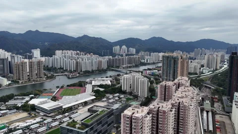 Sha Tin aerial. 스톡 동영상 305000672