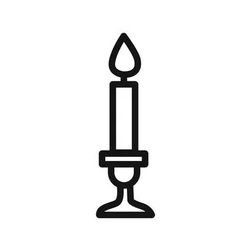 Shabbat candles icon linear vector graphics sign Stock Illustration