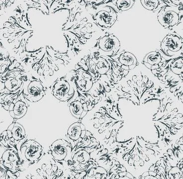 Shabby abstract damask seamless vector victorian pattern wallpapper Stock Illustration