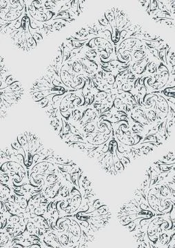 Shabby abstract damask seamless vector victorian pattern wallpapper Stock Illustration