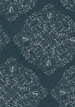 Shabby abstract damask seamless vector victorian pattern wallpapper Stock Illustration