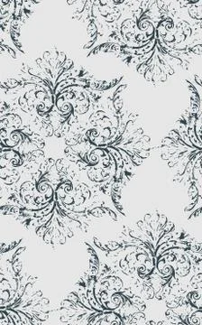 Shabby abstract damask seamless vector victorian pattern wallpapper Stock Illustration