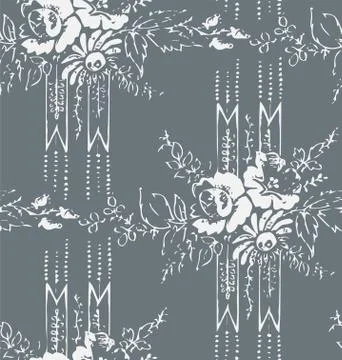 Shabby abstract damask seamless vector victorian pattern wallpapper Stock Illustration