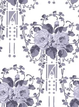 Shabby abstract damask seamless vector victorian pattern wallpapper Stock Illustration