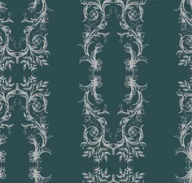 Shabby abstract damask seamless vector victorian pattern wallpapper Stock Illustration