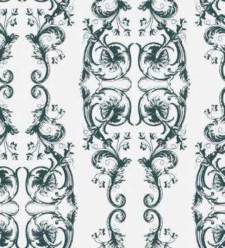 Shabby abstract damask seamless vector victorian pattern wallpapper Stock Illustration