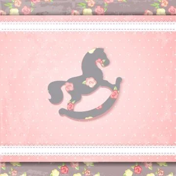 Shabby chic illustration vector congratulation card Illustrazione stock