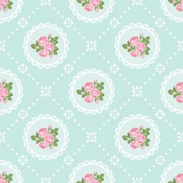 Shabby chic rose seamless pattern background 스톡 일러스트