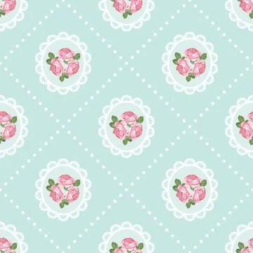 Shabby chic rose seamless pattern background Stock Illustration