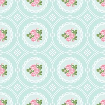 Shabby chic rose seamless pattern background Stock Illustration