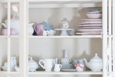 Shabby chic style dishware Stock Photos