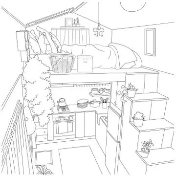 Shabby Chic Tiny House Stock Illustration