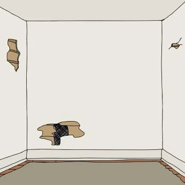 Shabby old room Stock Illustration