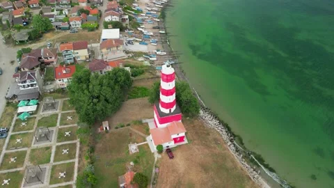 Shabla Light house. The oldest lighthouse on the Bulgarian Black Sea 스톡 동영상 256037280