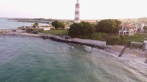 Shabla Lighthouse Stock Footage 80909815