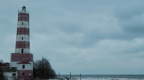 Shabla Lighthouse in winter Stock Footage 20979058