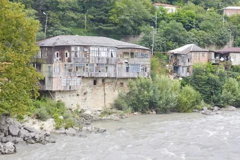 Shack on the bank Stock Photos