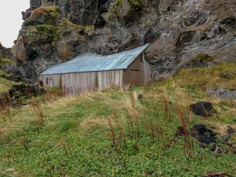 Shack built into a mountain Stock Photos