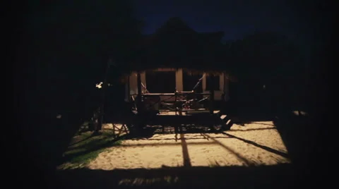 Shack at night Stock Footage 36370988