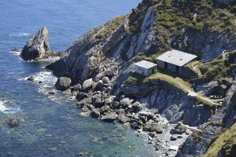 Shack on the seashore Stock-Fotos