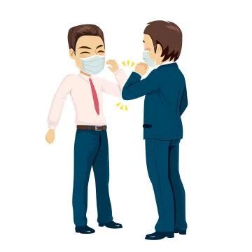 Shacking Elbows New Salutation Stock Illustration