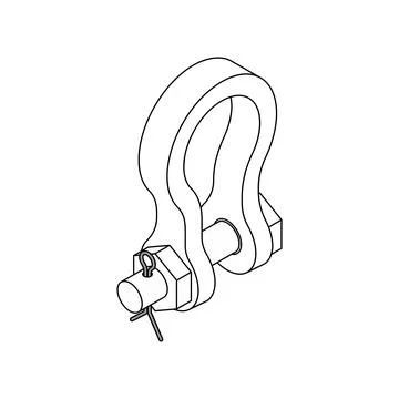 Shackle is rigging bracket. A connecting element. Stock Illustration