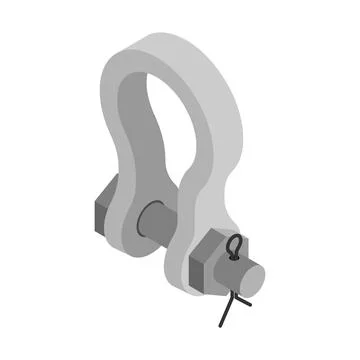 Shackle is rigging bracket. A connecting element. Stock Illustration