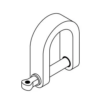 Shackle is rigging bracket. A connecting element. Stock Illustration