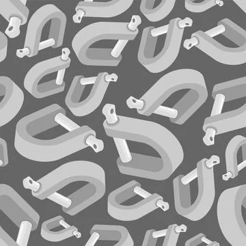 Shackle is rigging bracket pattern seamless. connecting element background. Stock Illustration