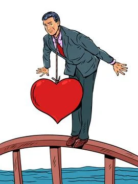 The shackles of romantic relationships. Reaching down due to marital problems. A Ilustração Stock