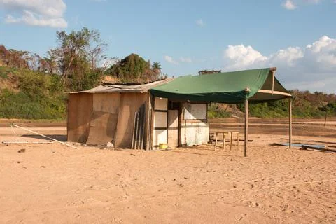 Shacks on Cacau Beach Stock Photos