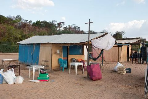Shacks on Cacau Beach Stock Photos