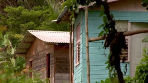 Shacks in the Mountains Stock Footage 22157679