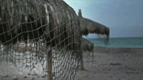 Shacks by the ocean Stock Footage 10818408