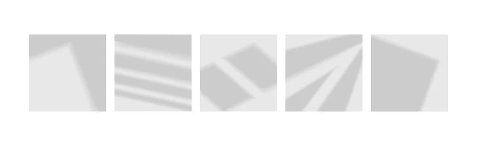 Shade and Shadow Grey Fall Effect Vector Set Illustrazione stock