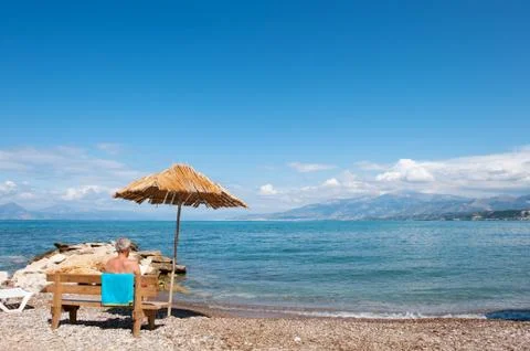 Shade at the beach Foto stock